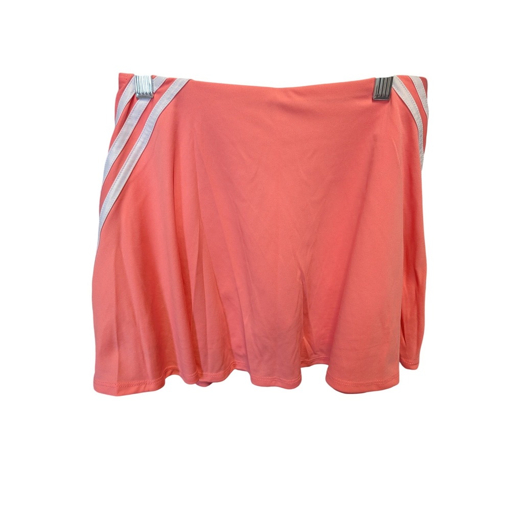 Adidas Girls Coral Pink 3-Stripe Athletic Tennis Skort Size XL 16 - Picture 3 of 3